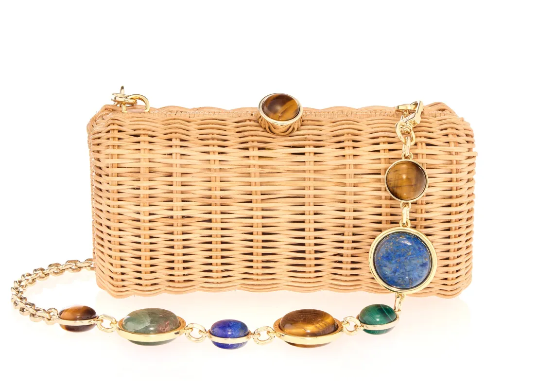 Poppy Basket Semi-Precious Stones Natural sold by Judith Leiber
