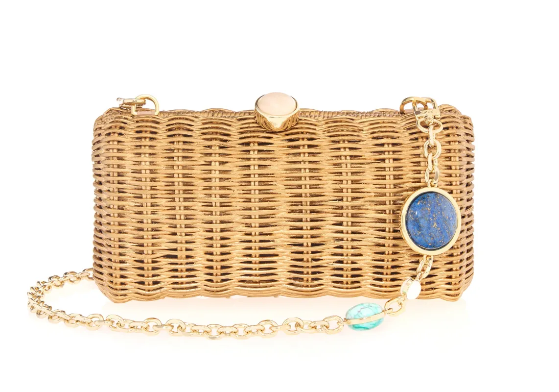 Poppy Basket Semi-Precious Stones Champagne sold by Judith Leiber