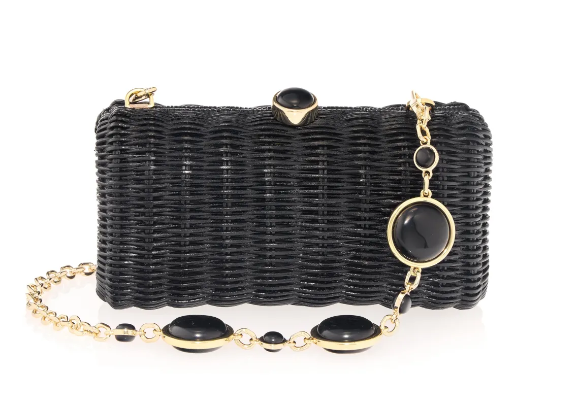 Poppy Basket Semi-Precious Stones Black sold by Judith Leiber