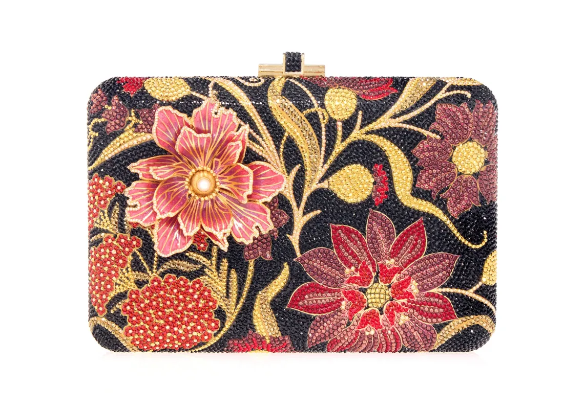 Slim Slide Dancing Floral Red made by Judith Leiber