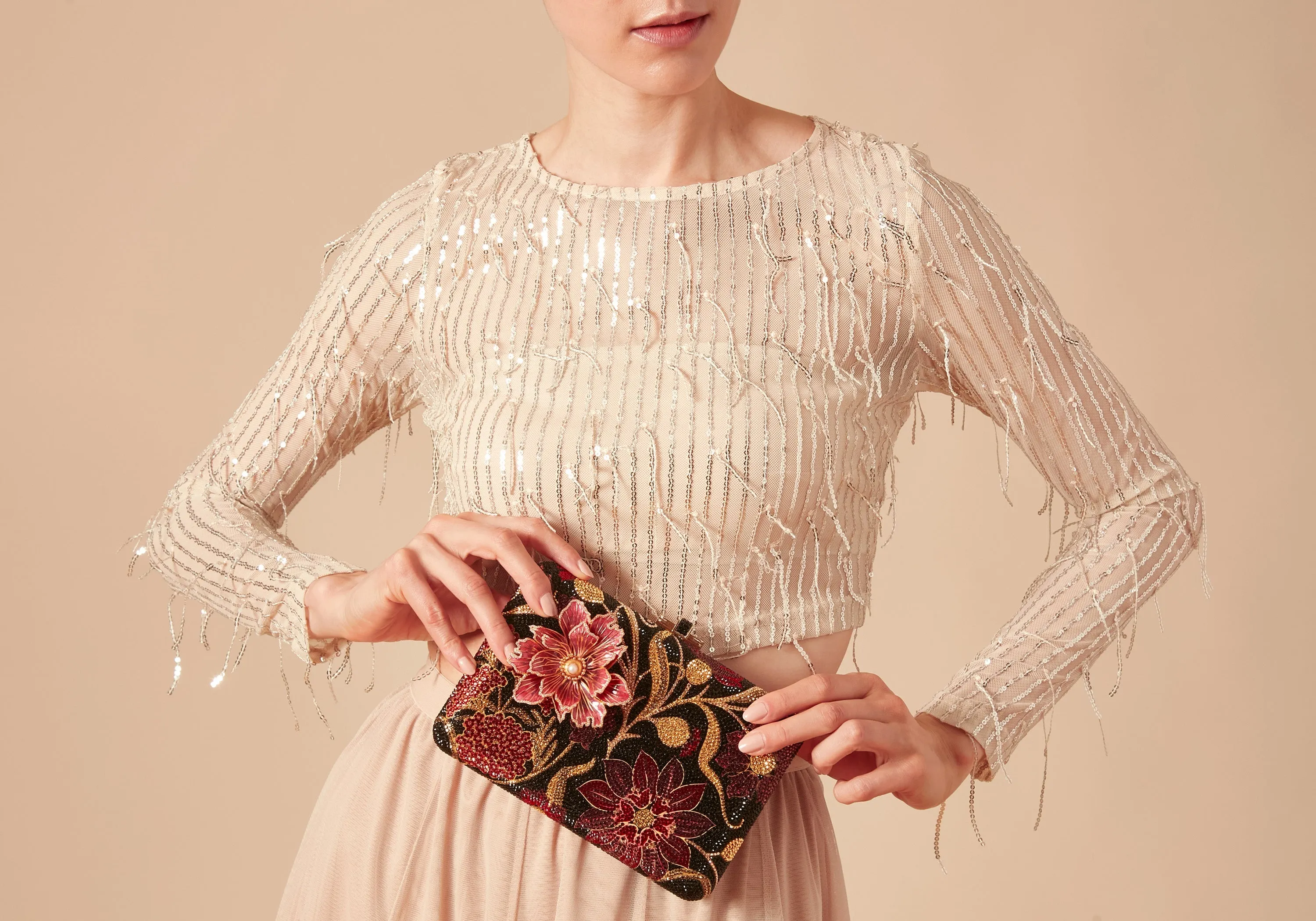 Slim Slide Dancing Floral Red sold by Judith Leiber product image thumbnail 2