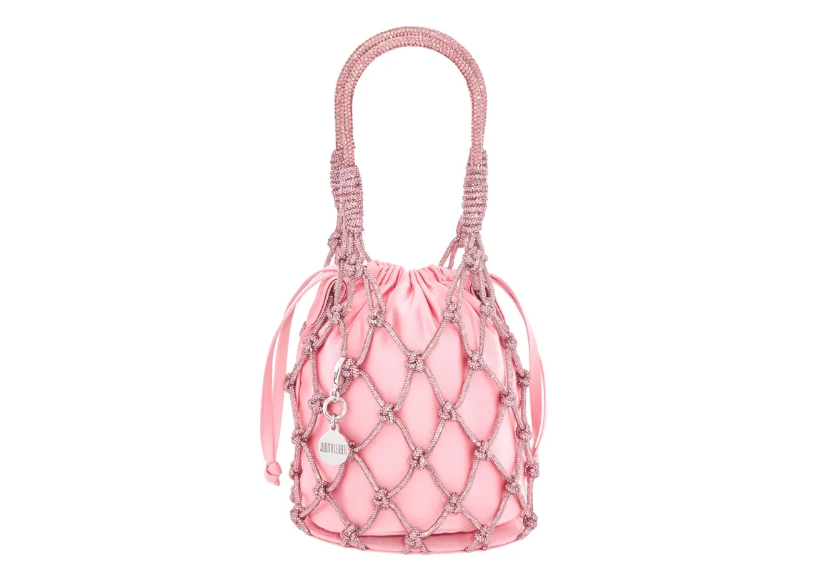 Sparkle Net Pouch Pink made by Judith Leiber