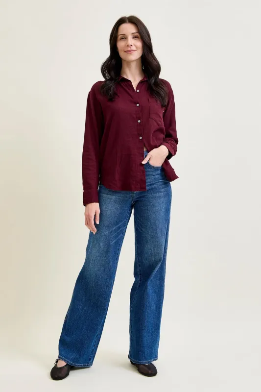 Claribel High Rise Tummy Control Retro Wide Leg Jeans sold by Judy Blue