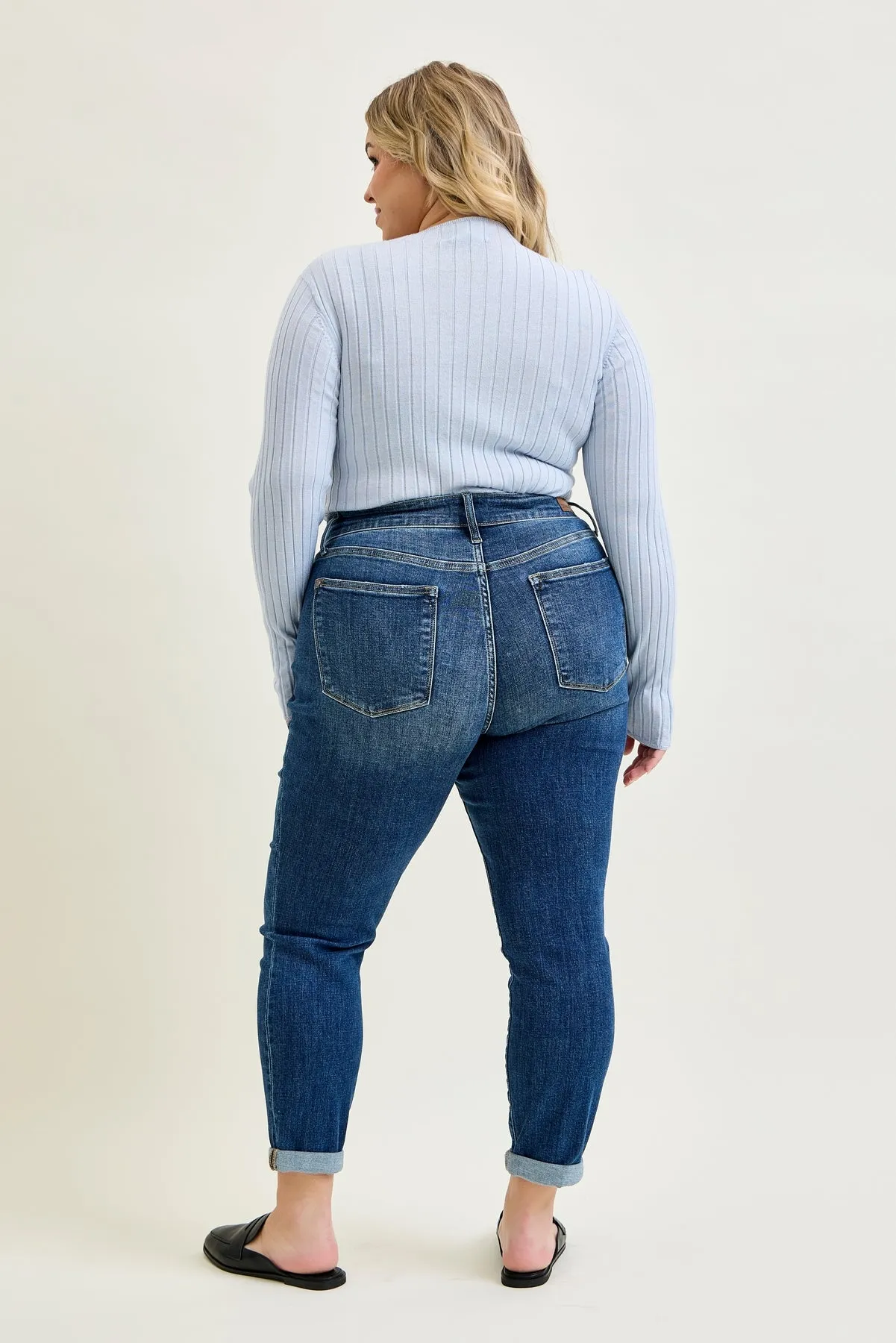 Addison Mid Rise Classic Cuffed Boyfriend Jeans- PLUS sold by Judy Blue product image thumbnail 5