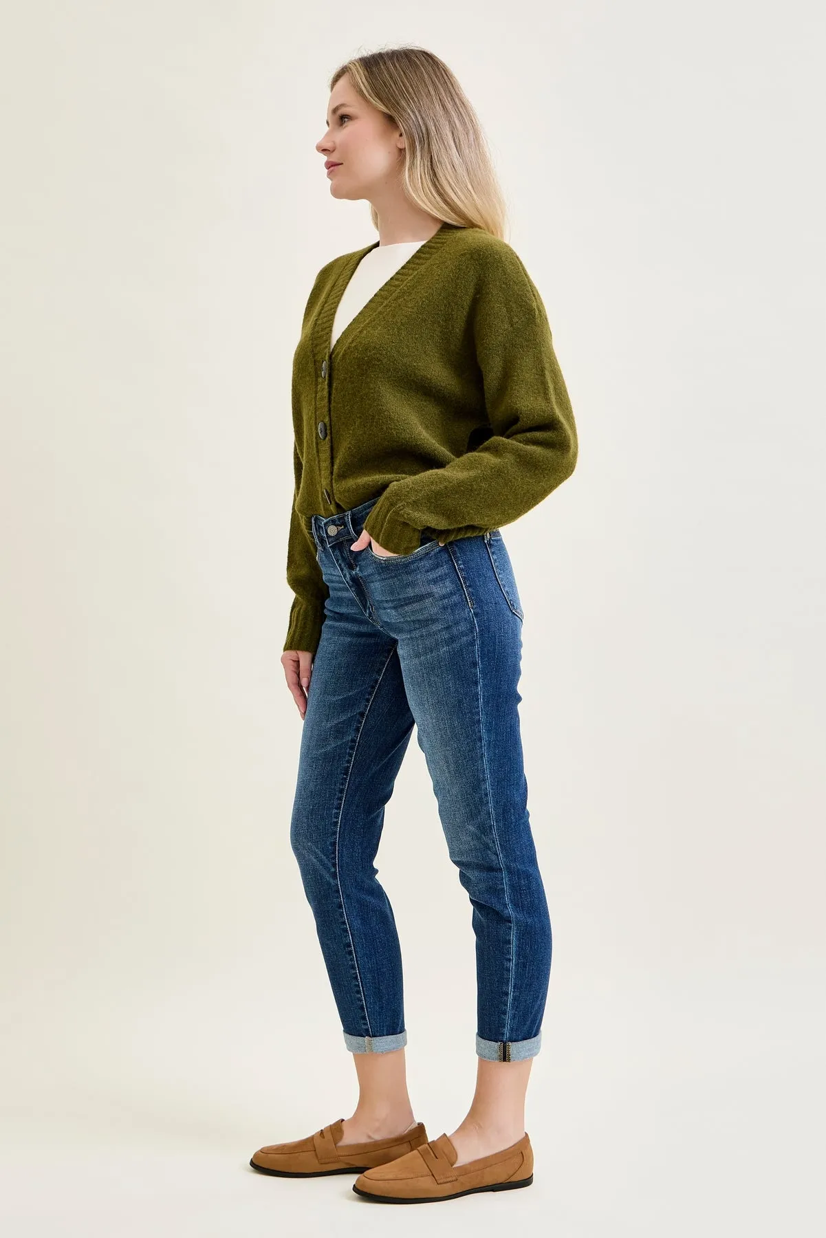 Addison Mid Rise Classic Cuffed Boyfriend Jeans sold by Judy Blue product image thumbnail 4