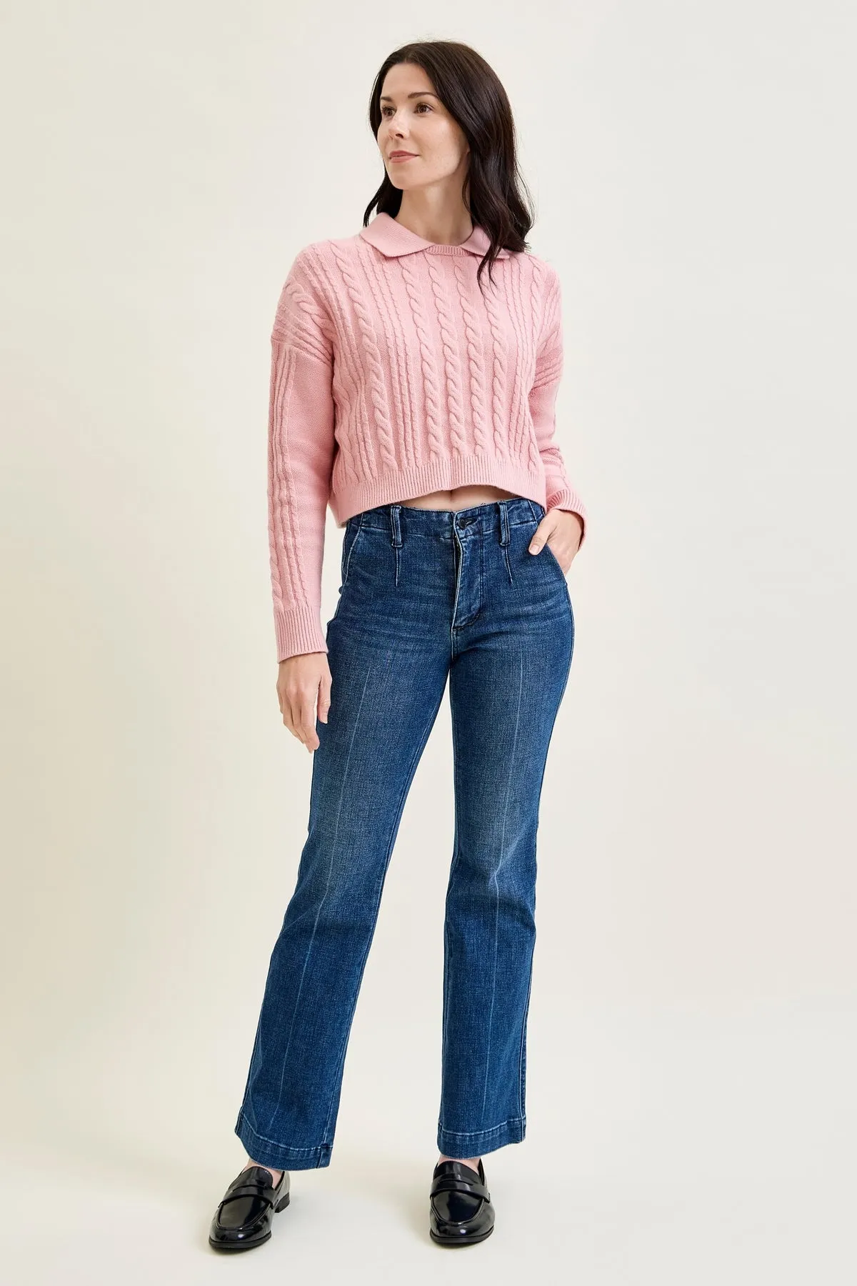 Kathy Mid Rise Bootcut Trousers with TC & Welt Pockets sold by Judy Blue