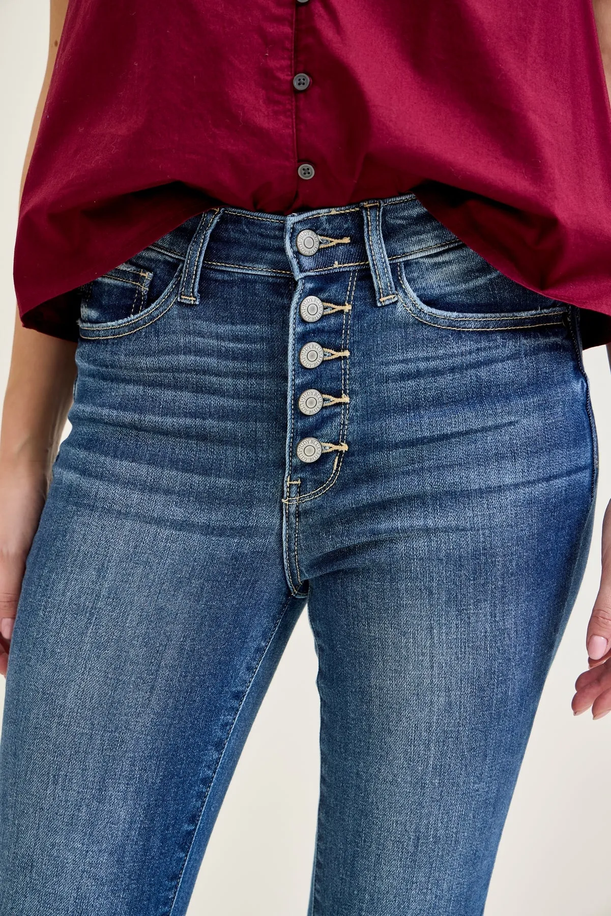 Rose Classic Button Fly Skinny Jeans sold by Judy Blue product image thumbnail 2