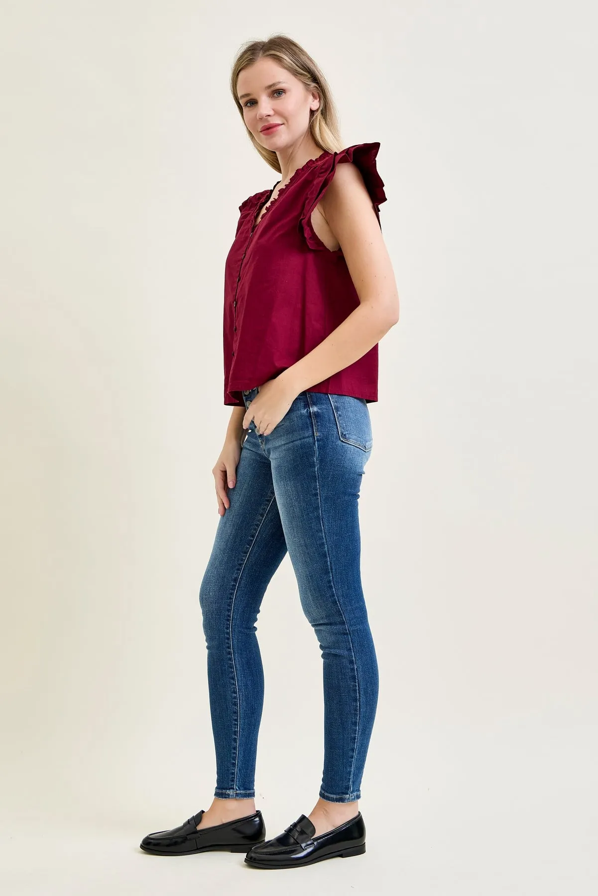 Rose Classic Button Fly Skinny Jeans sold by Judy Blue product image thumbnail 5