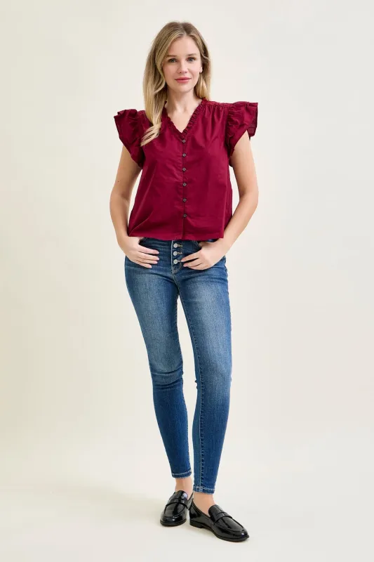 Rose Classic Button Fly Skinny Jeans made by Judy Blue