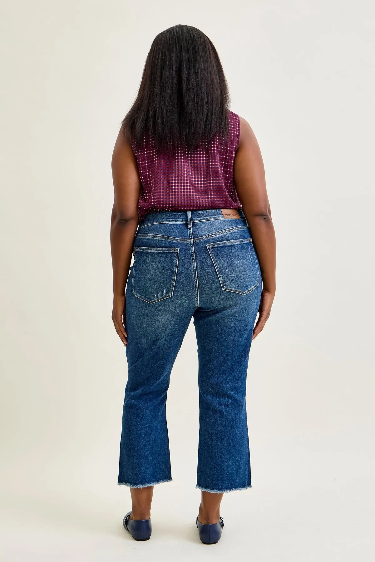 Scarlett High Rise Dark Wash Kick Flare - PLUS sold by Judy Blue product image thumbnail 4