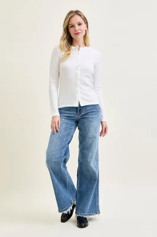 Sage High Rise Retro Wide Leg made by Judy Blue