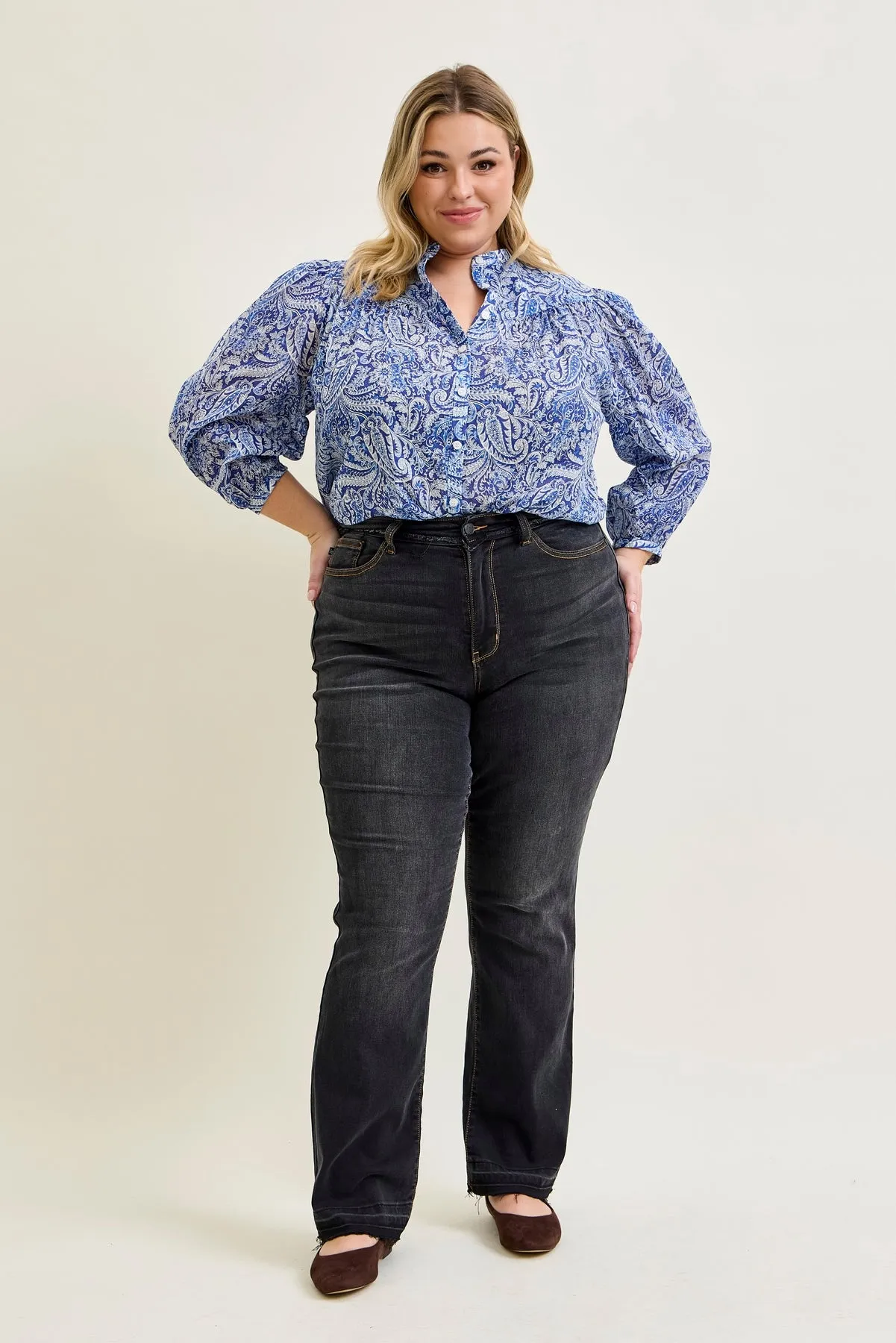 Baylee High Rise Released Hem Slim Bootcut Jeans - PLUS sold by Judy Blue