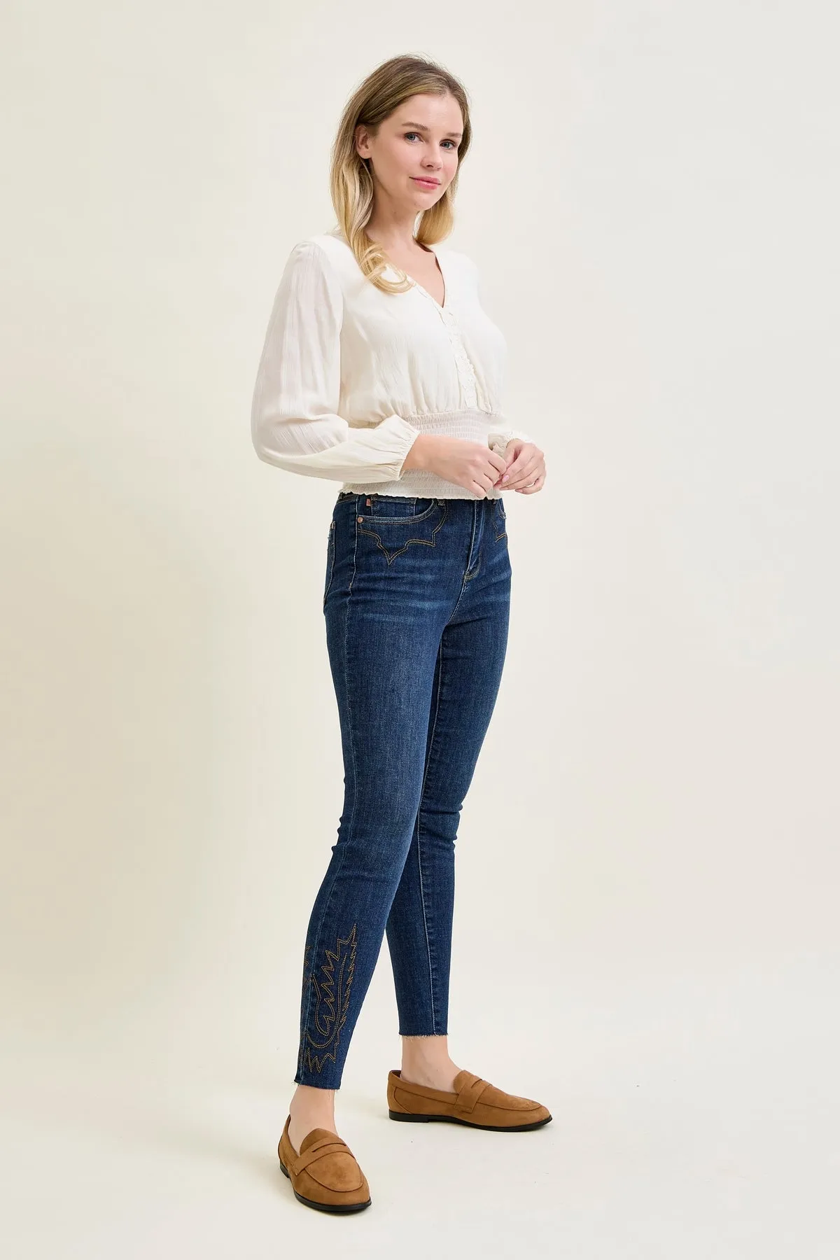 Sarah High Rise Skinny With Western Embroidery Detail sold by Judy Blue product image thumbnail 3