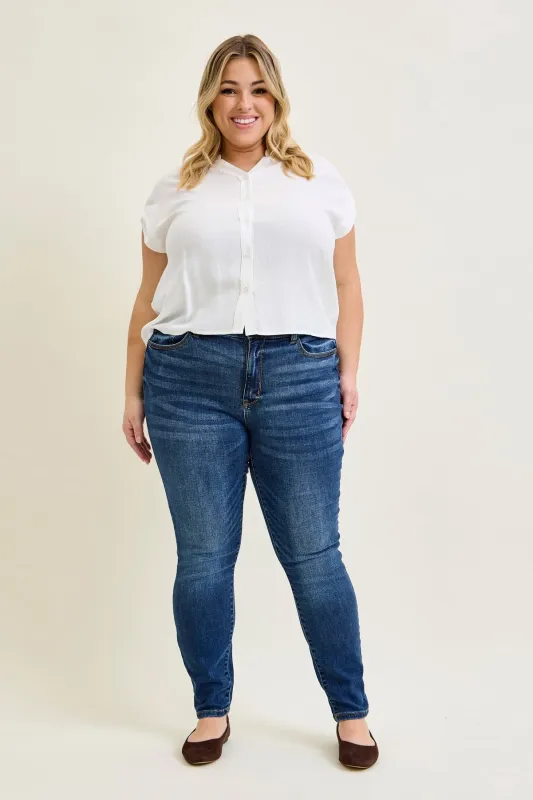 Ella Mid Rise Handsand Classic Skinny - PLUS sold by Judy Blue