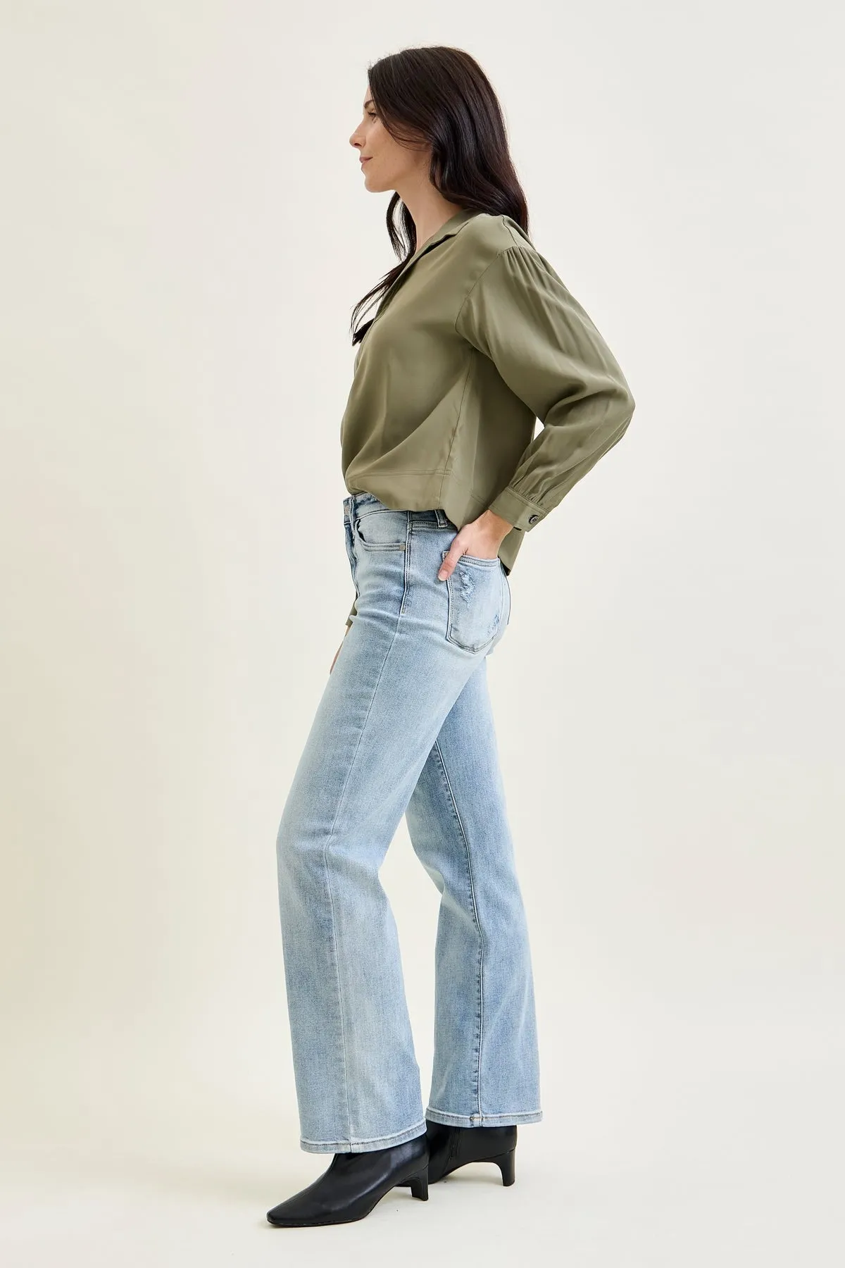 Florence High Rise Light Wash Straight Leg Jeans sold by Judy Blue product image thumbnail 4