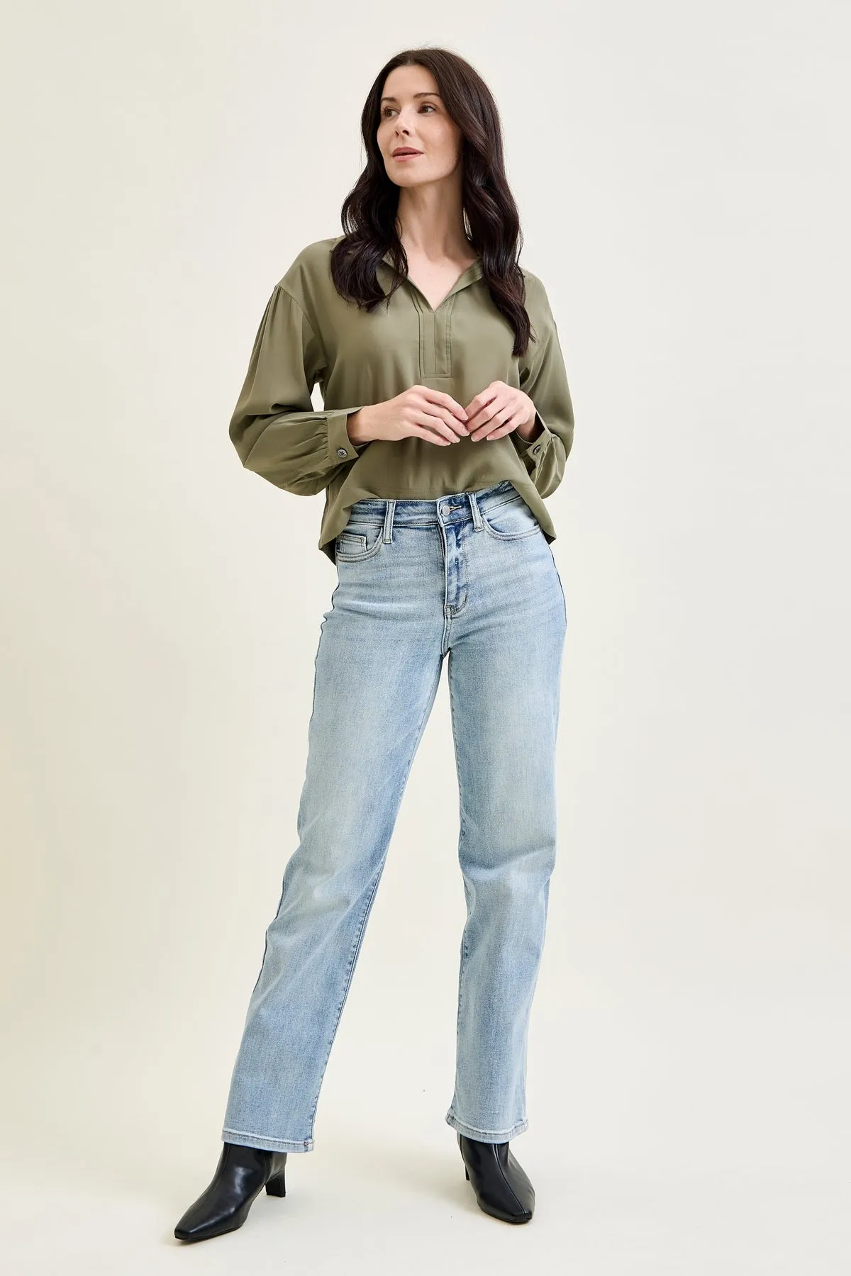 Florence High Rise Light Wash Straight Leg Jeans sold by Judy Blue product image thumbnail 3
