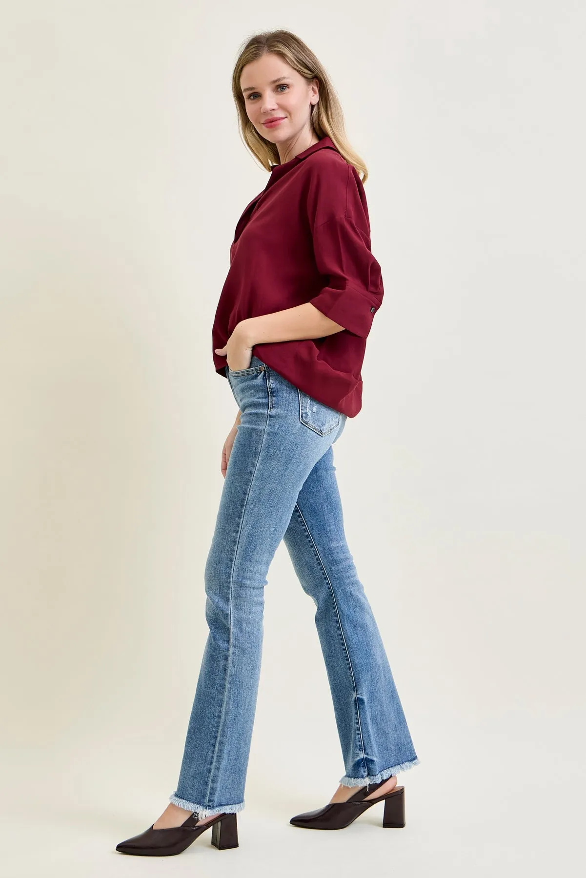 Dana High Rise Bootcut with Fray Hem sold by Judy Blue product image thumbnail 5