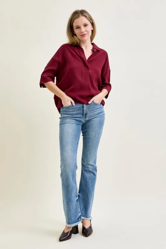 Dana High Rise Bootcut with Fray Hem sold by Judy Blue