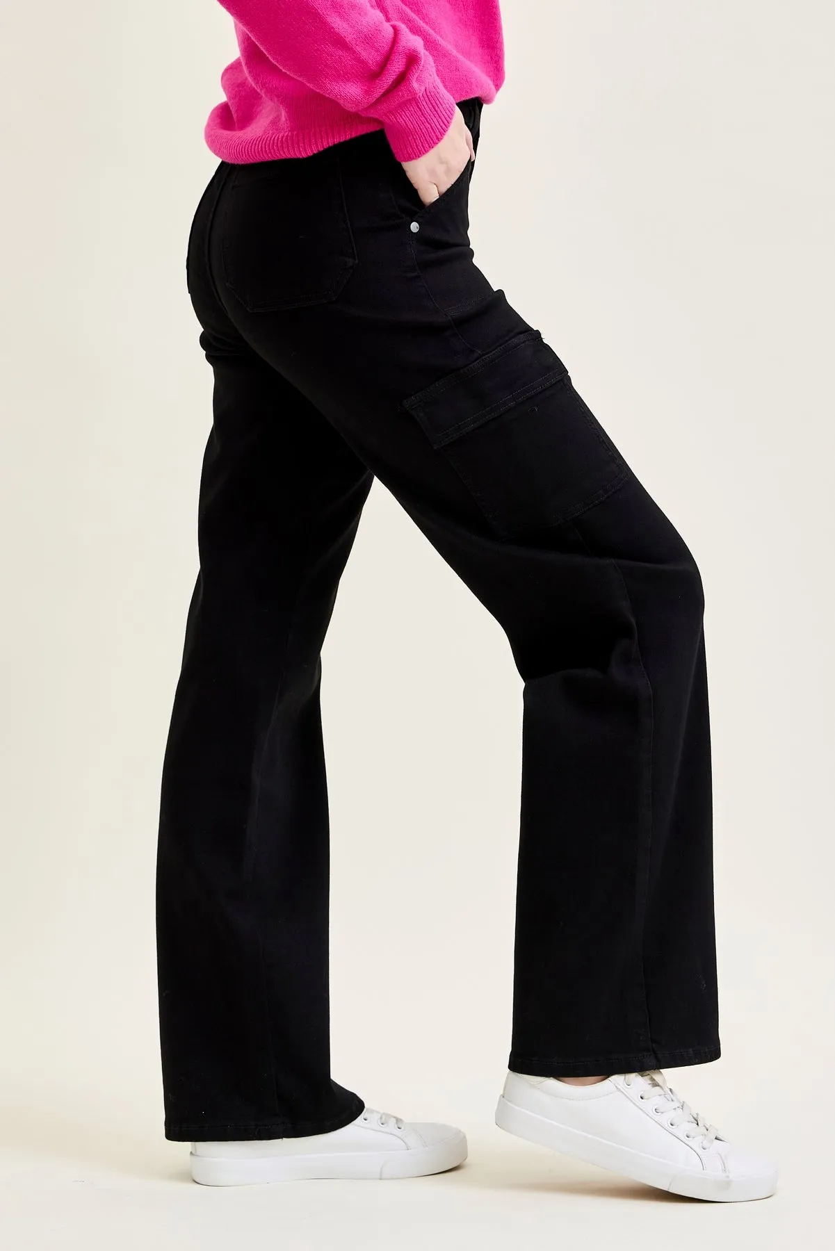 Krystal High Rise Cargo Wide Leg sold by Judy Blue product image thumbnail 5