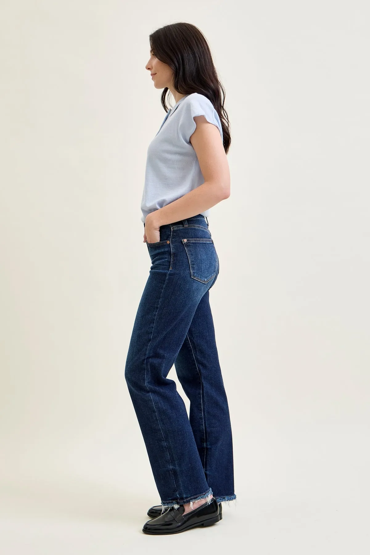 Selena Mid Rise Straight Leg with Fray Hem sold by Judy Blue product image thumbnail 4