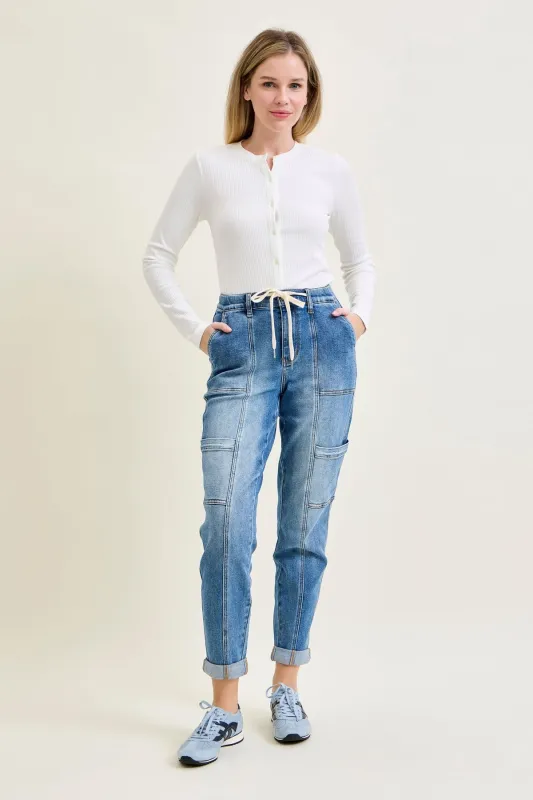 Darlene High Rise Cuffed Cargo Jogger sold by Judy Blue