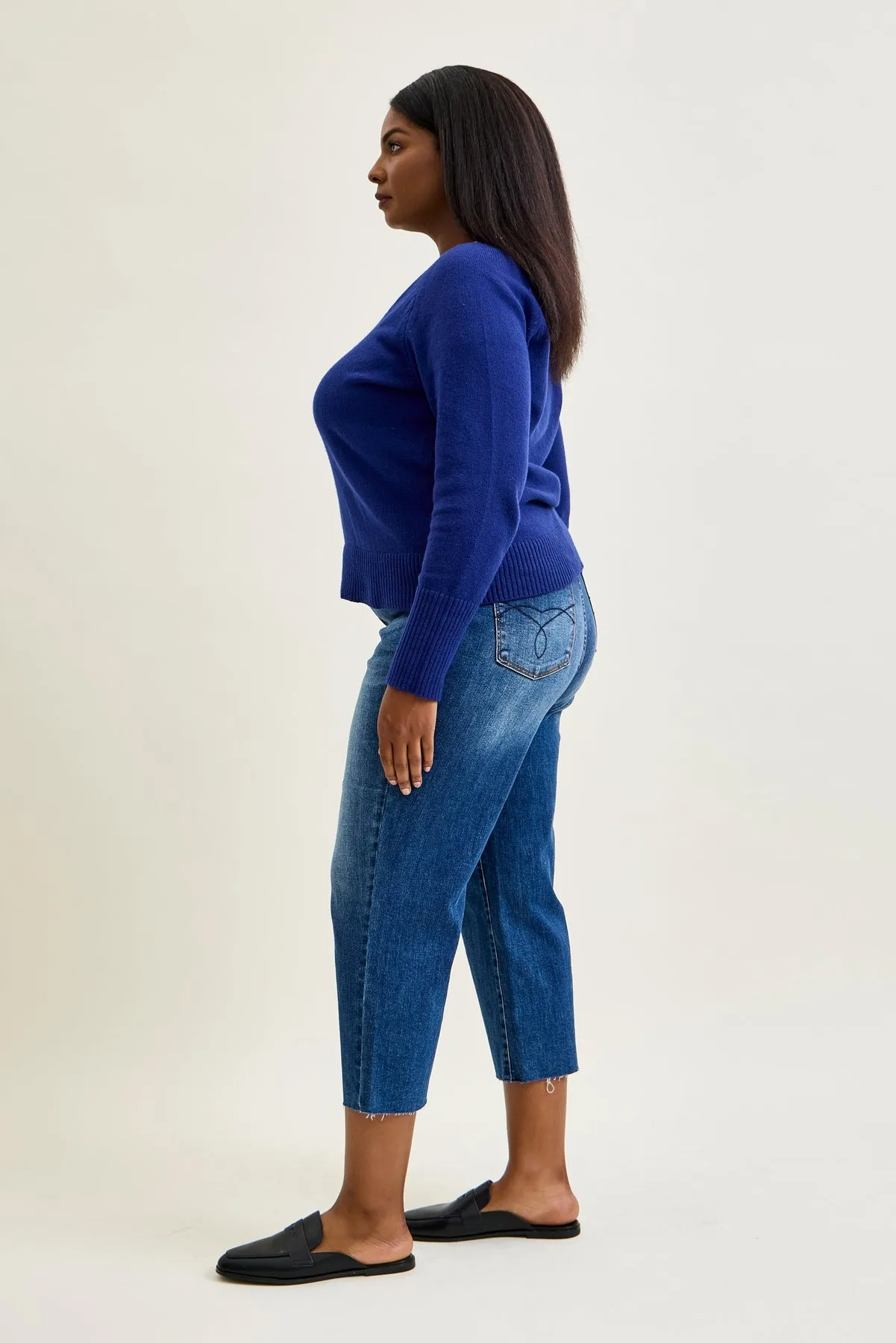 Dolly High Rise Back Pocket Classic Cropped Wide Leg Jeans - PLUS sold by Judy Blue product image thumbnail 3