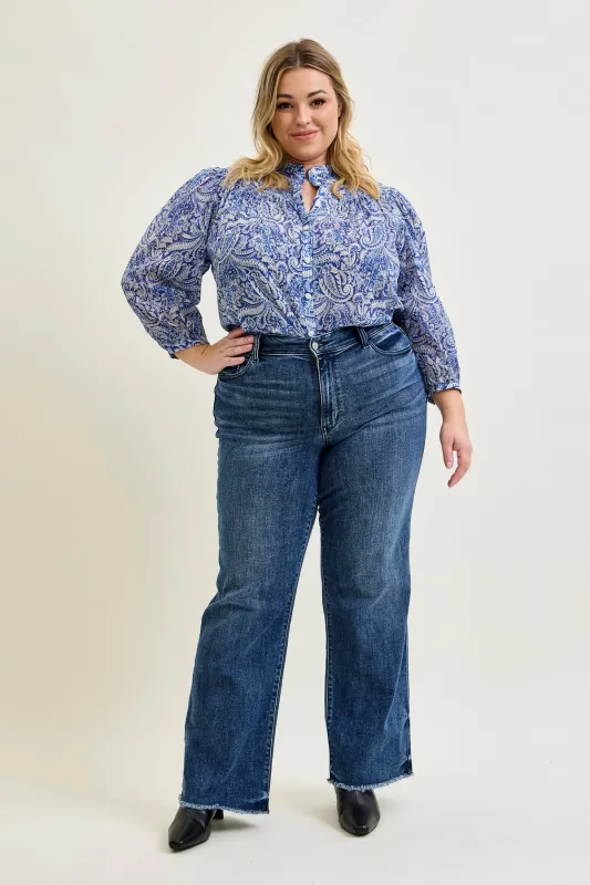 Carrie Mid Rise Wide Leg - PLUS sold by Judy Blue