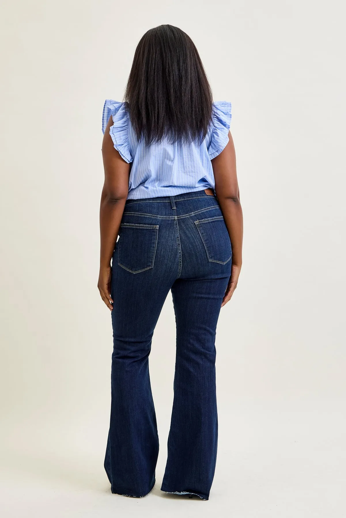 Lily High Rise Raw Hem Flare - PLUS sold by Judy Blue product image thumbnail 4