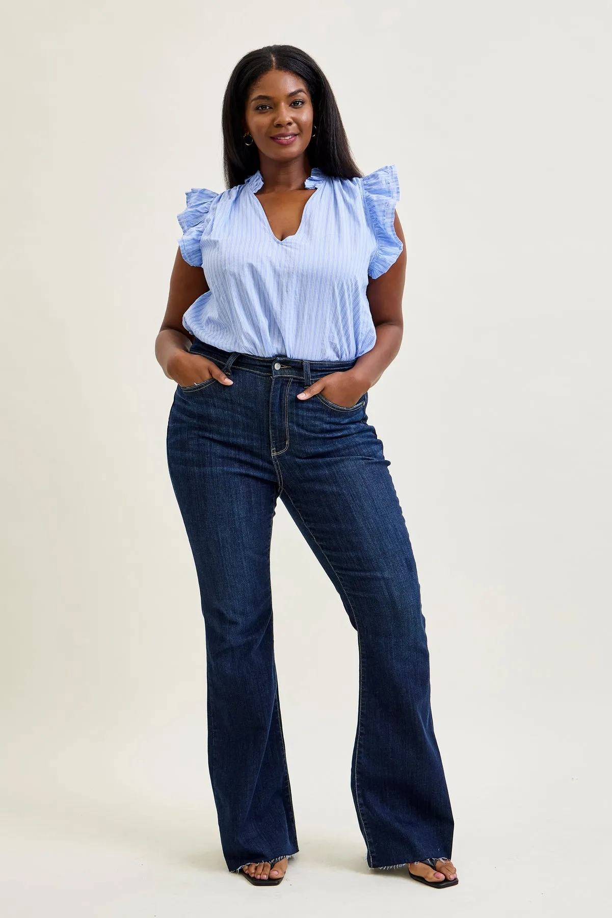 Lily High Rise Raw Hem Flare - PLUS sold by Judy Blue product image thumbnail 5