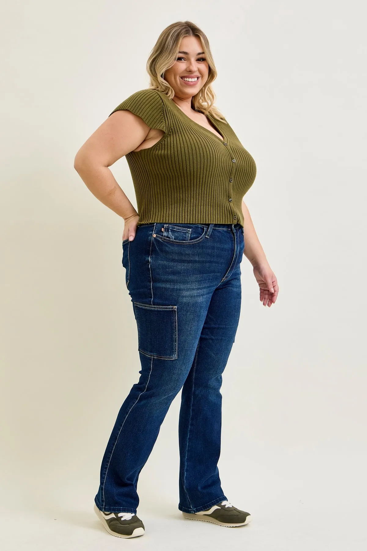 Karla High Rise Cargo Bootcut Jeans - PLUS sold by Judy Blue product image thumbnail 3