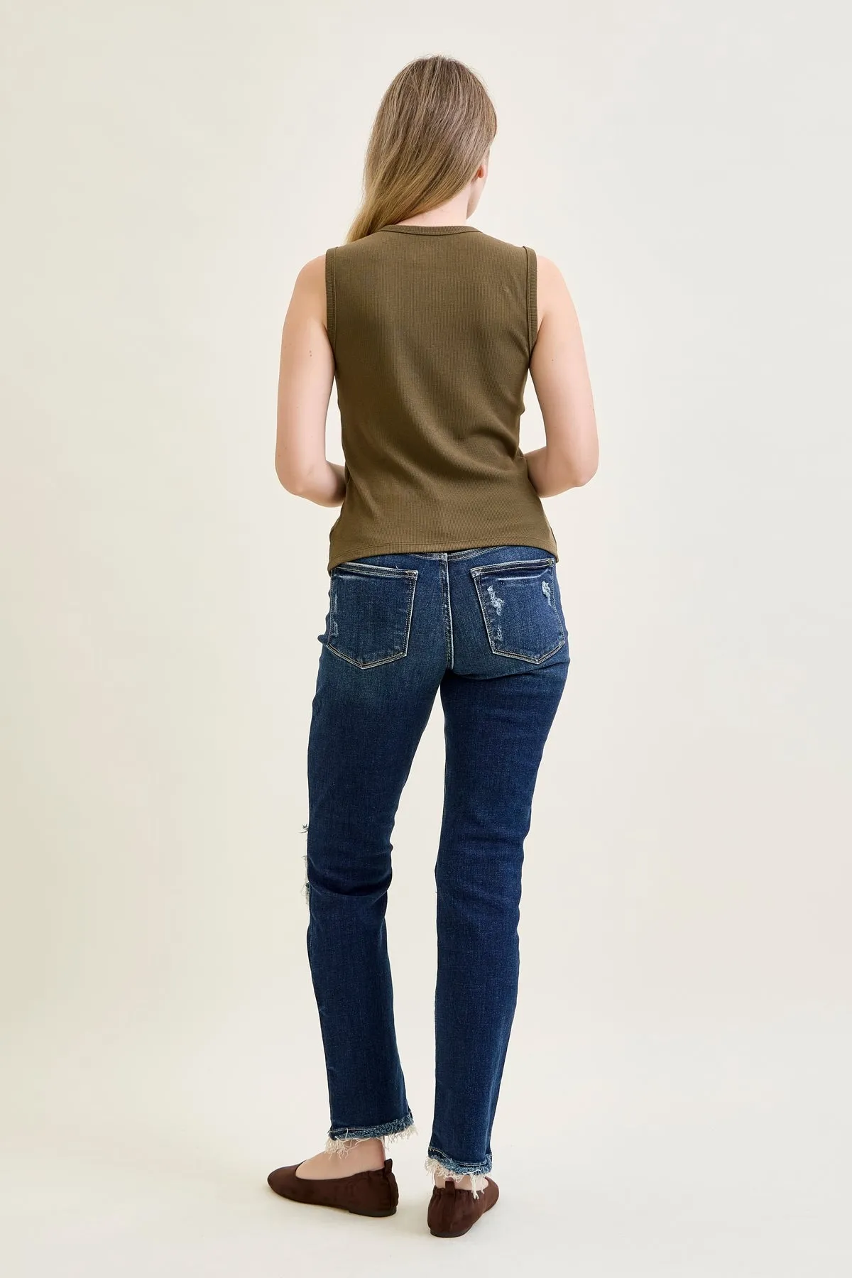 Lisse Mid Rise Ripped Straight Fit Jeans sold by Judy Blue product image thumbnail 3