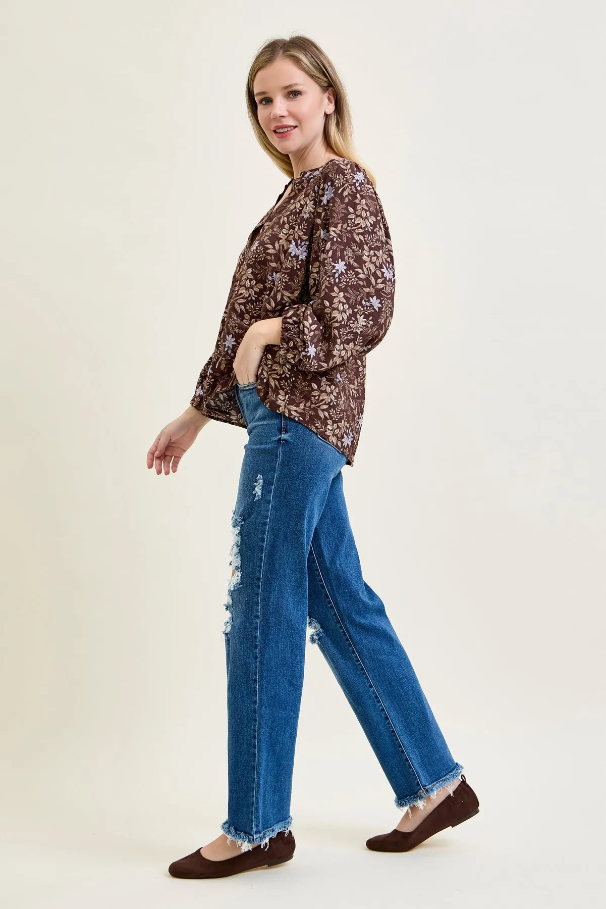 Lauren Mid Rise Distressed Dad Jeans sold by Judy Blue product image thumbnail 4