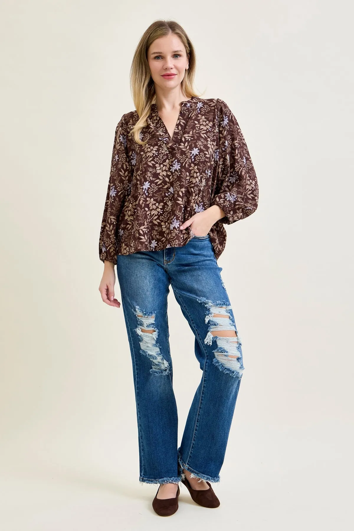 Lauren Mid Rise Distressed Dad Jeans sold by Judy Blue