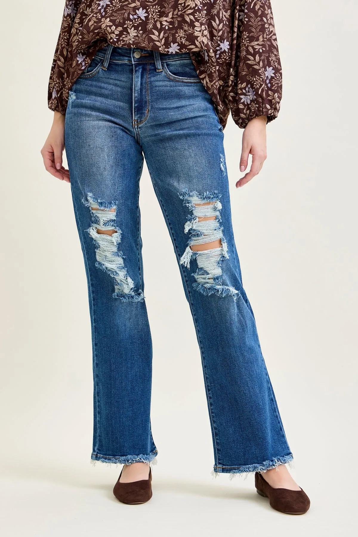 Lauren Mid Rise Distressed Dad Jeans sold by Judy Blue product image thumbnail 5