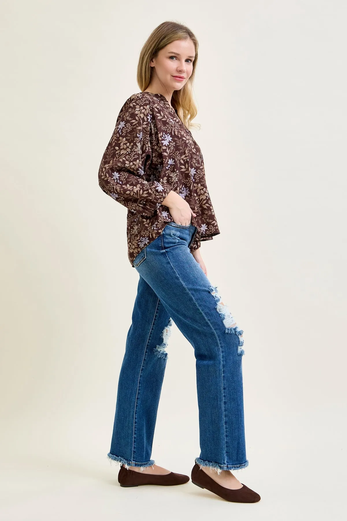 Lauren Mid Rise Distressed Dad Jeans sold by Judy Blue product image thumbnail 2