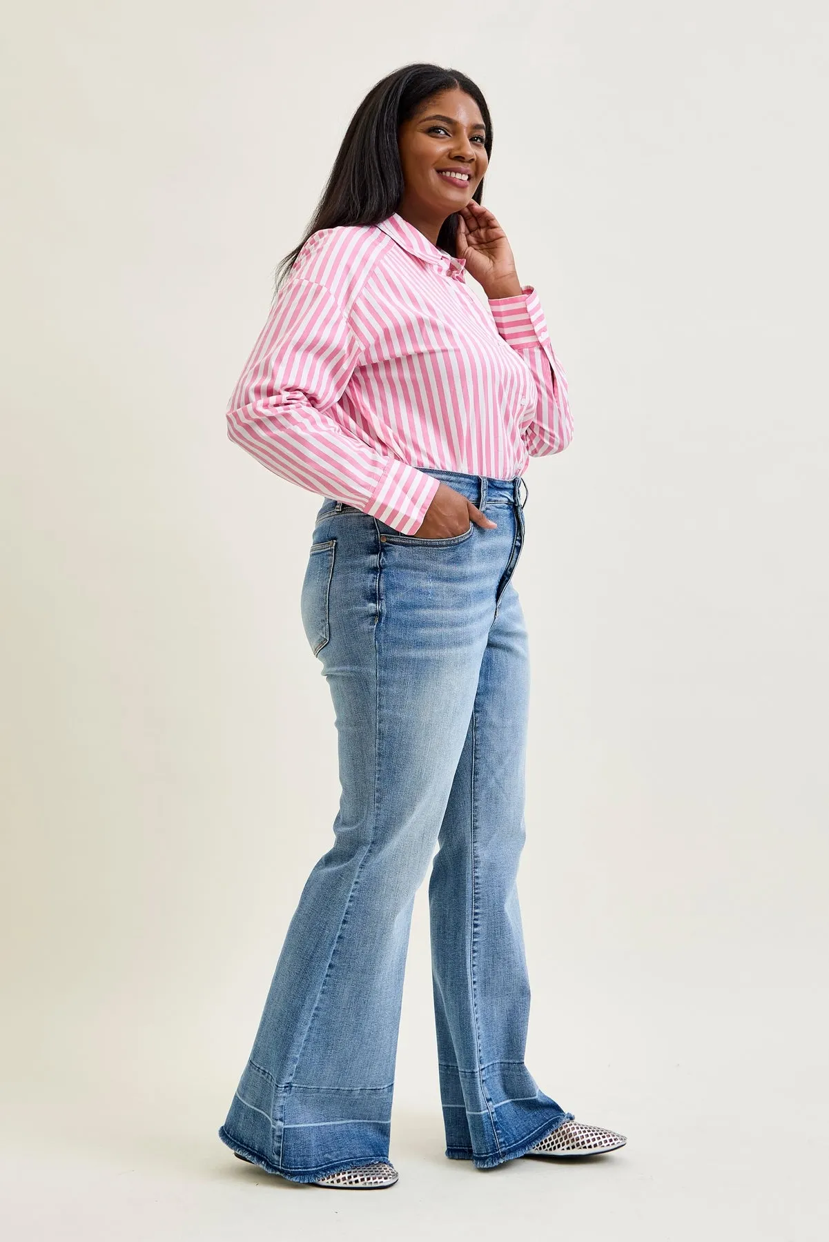 Giselle Tummy Control Release Hem Flare - PLUS sold by Judy Blue product image thumbnail 4