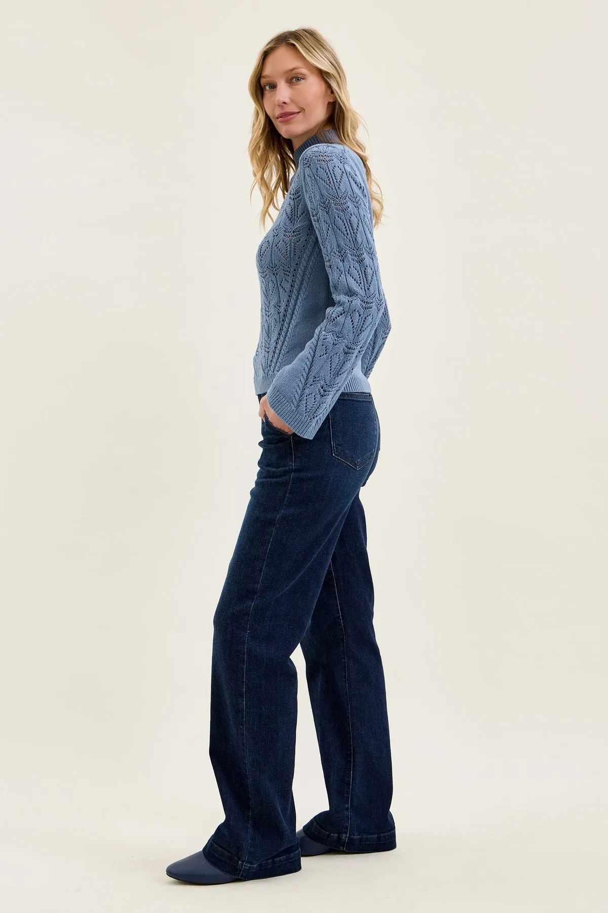 Penny Dark Indigo Trouser Wide Leg sold by Judy Blue product image thumbnail 3