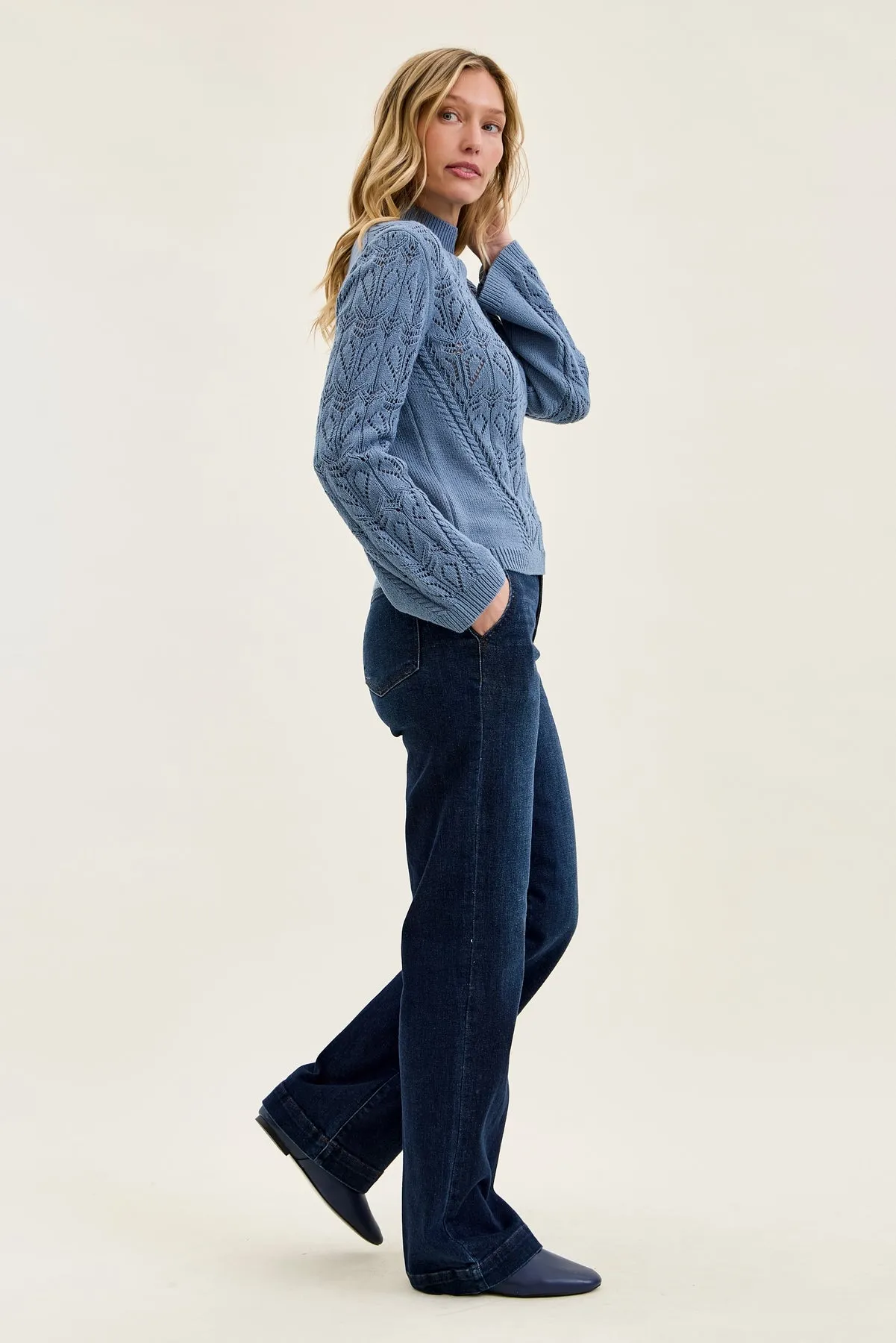 Penny Dark Indigo Trouser Wide Leg sold by Judy Blue product image thumbnail 2