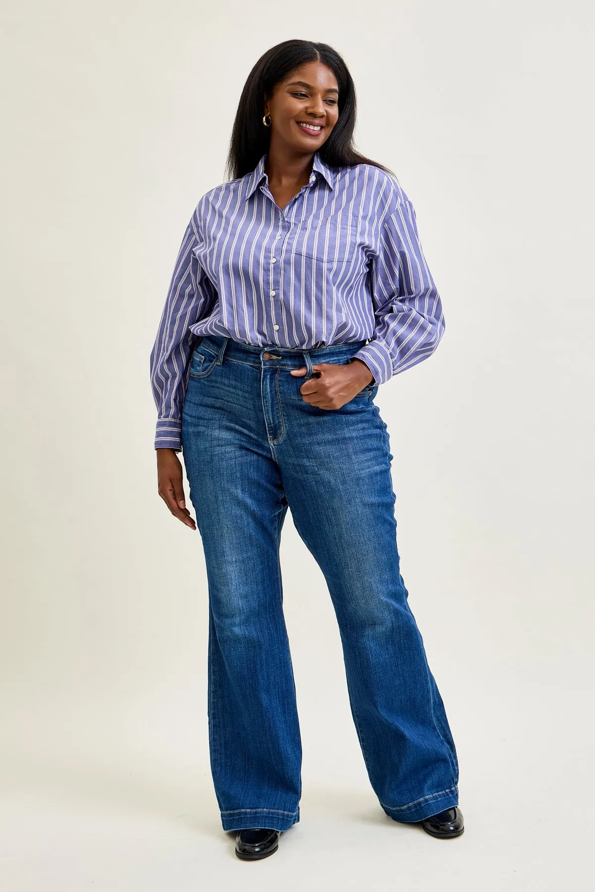 Penny Wide Hem Flare Jeans - PLUS sold by Judy Blue product image thumbnail 3