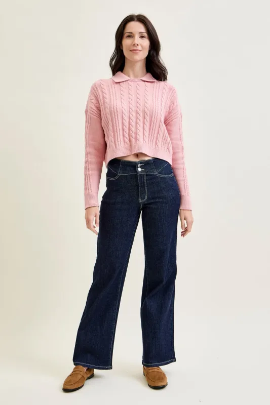 Eliana Rinse Geometric Wide Leg made by Judy Blue