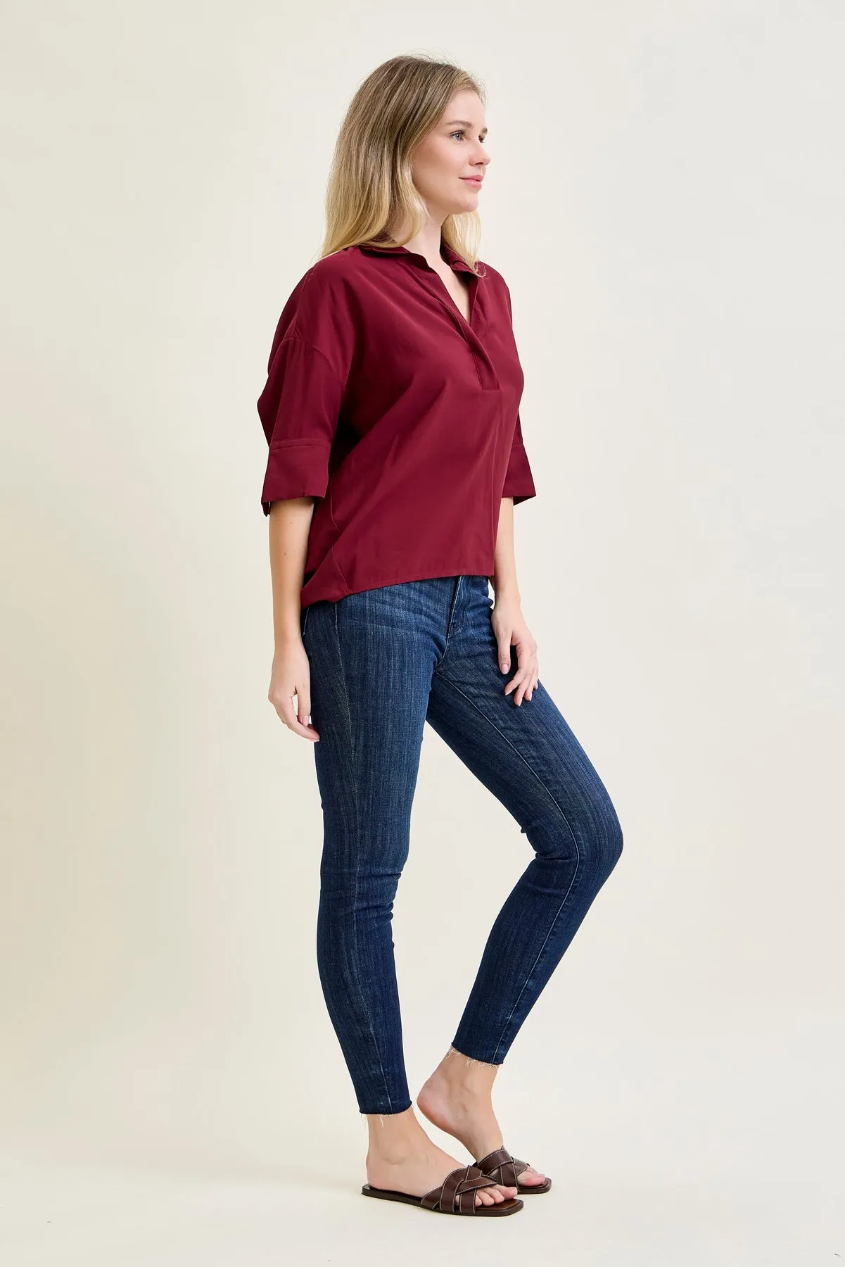 Kinsley Edgy Mid Rise Skinnies with a Raw Twist sold by Judy Blue product image thumbnail 2