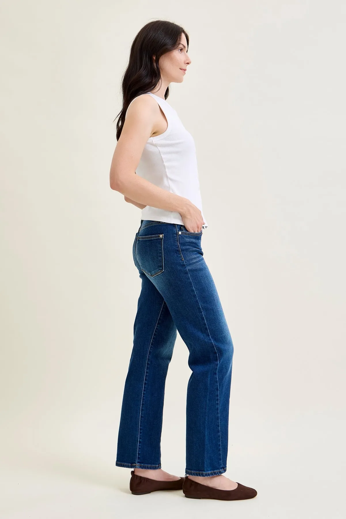 Aubrey Mid Rise Side Seam Detail Straight Jeans sold by Judy Blue product image thumbnail 2