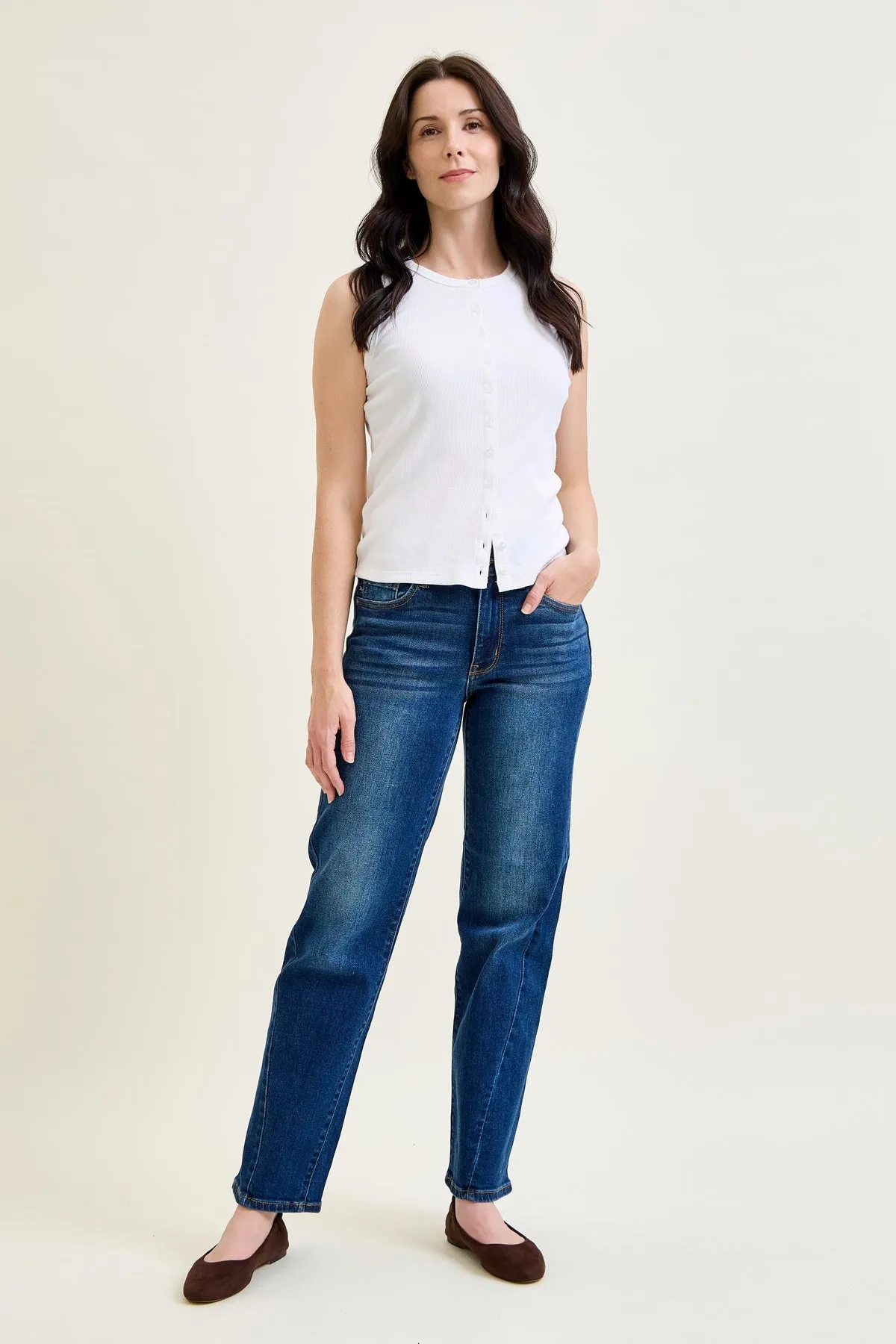 Aubrey Mid Rise Side Seam Detail Straight Jeans sold by Judy Blue product image thumbnail 3