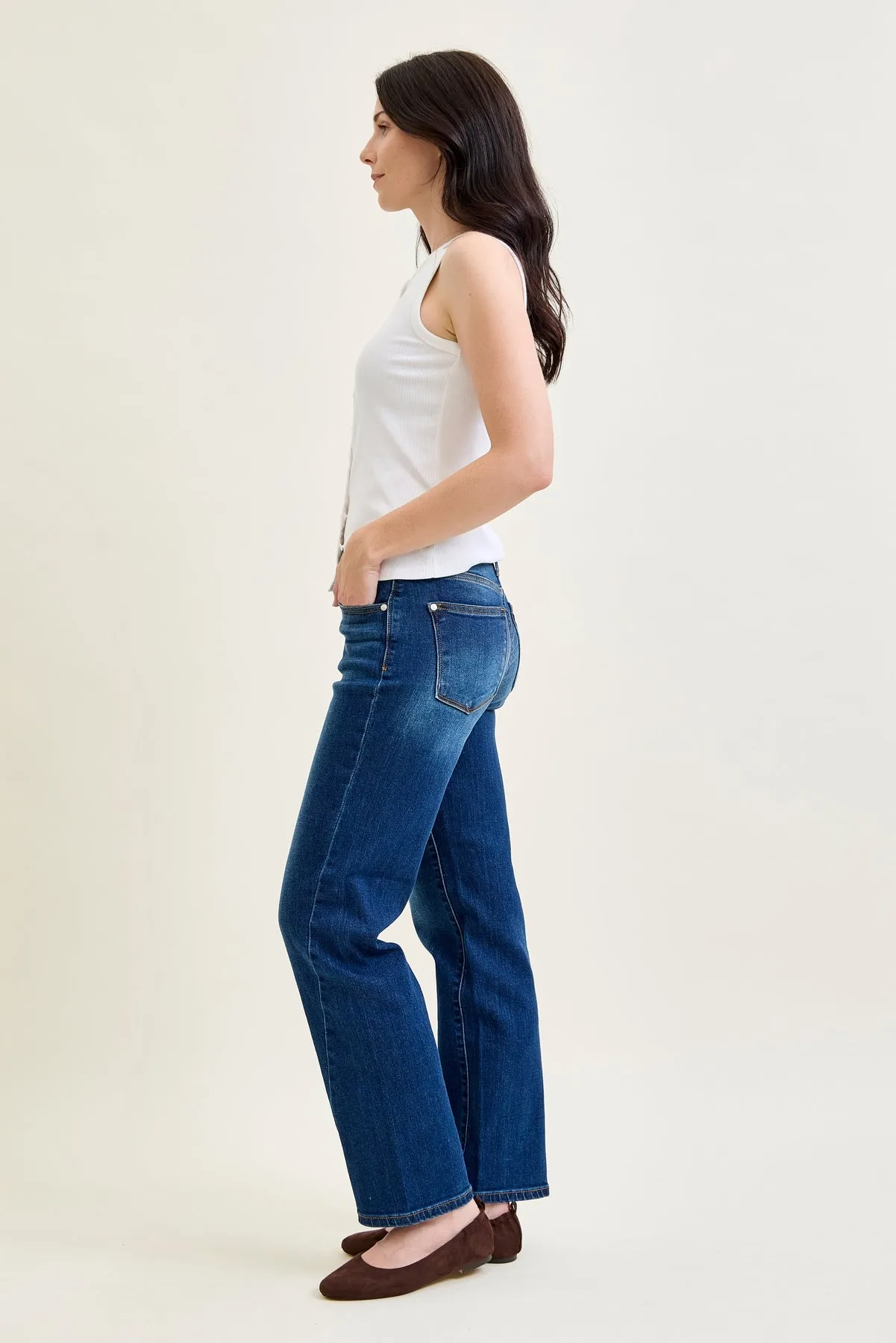 Aubrey Mid Rise Side Seam Detail Straight Jeans sold by Judy Blue product image thumbnail 4