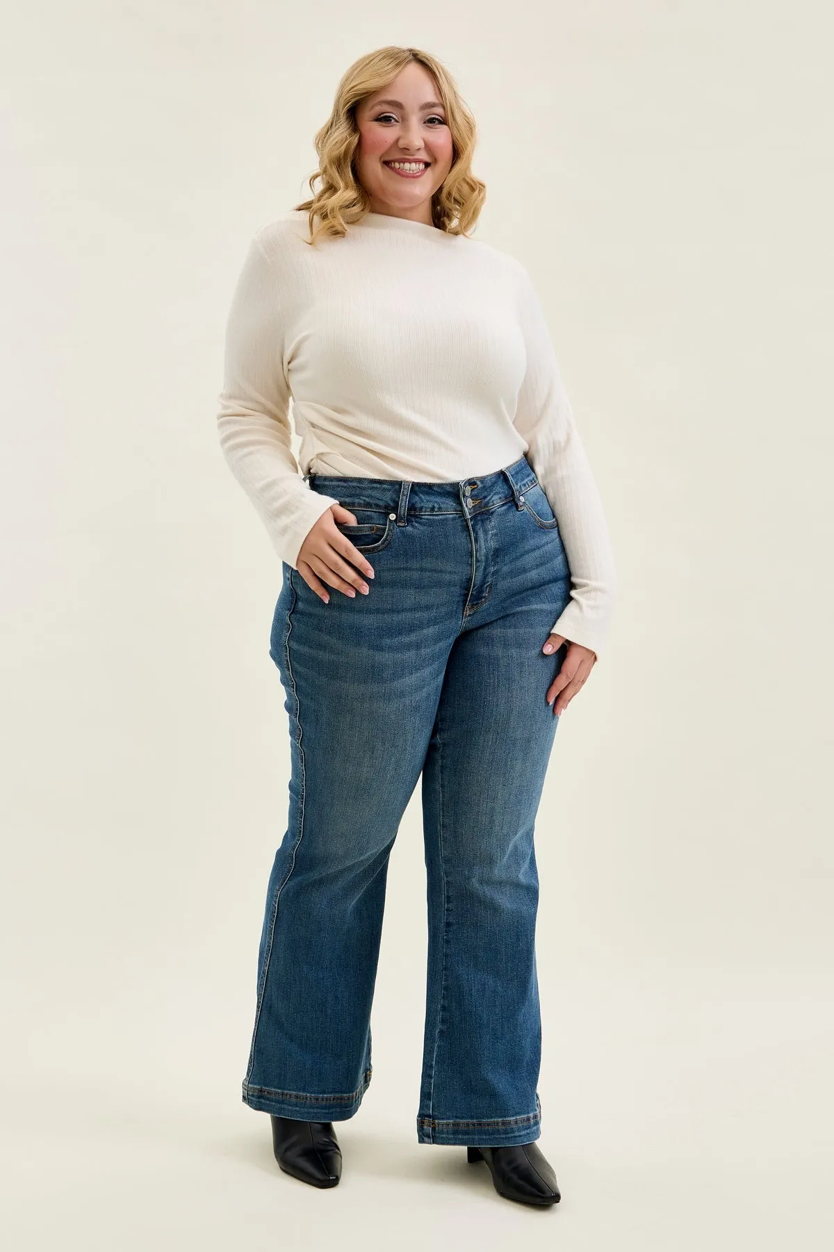 Penny Flare with Tummy Control (Petite) - PLUS sold by Judy Blue