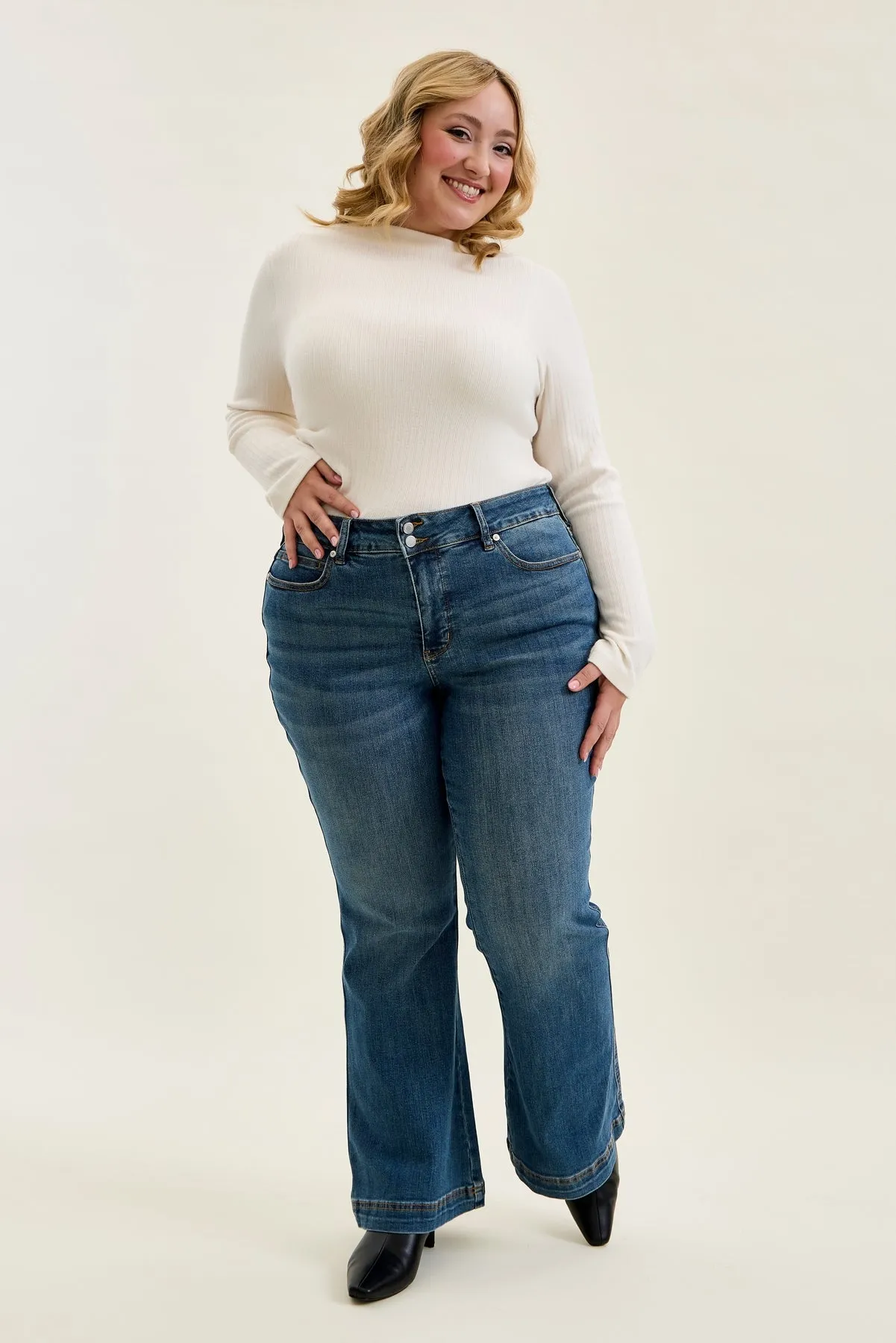 Penny Flare with Tummy Control (Petite) - PLUS sold by Judy Blue product image thumbnail 3