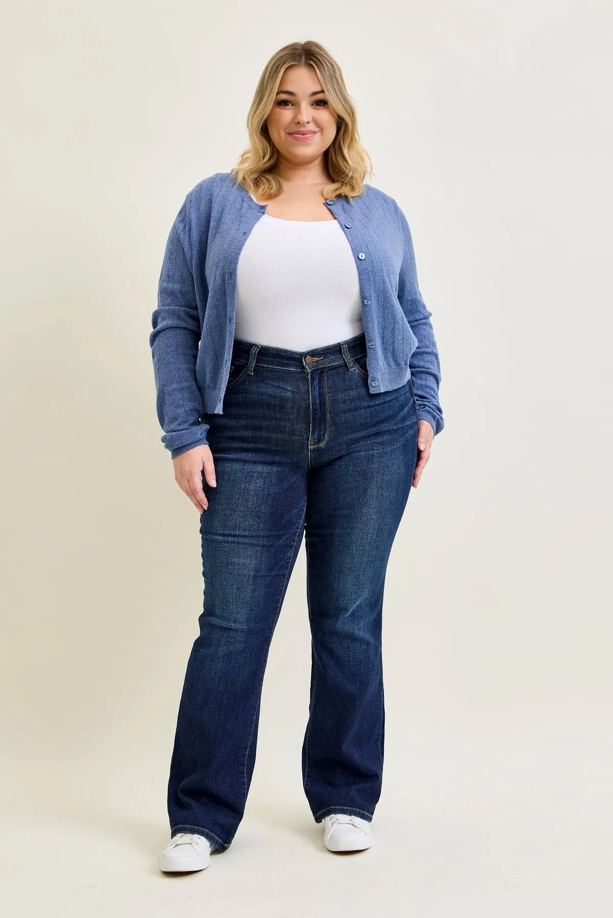 Cleo Dark Dream Mid Rise Bootcut - PLUS sold by Judy Blue