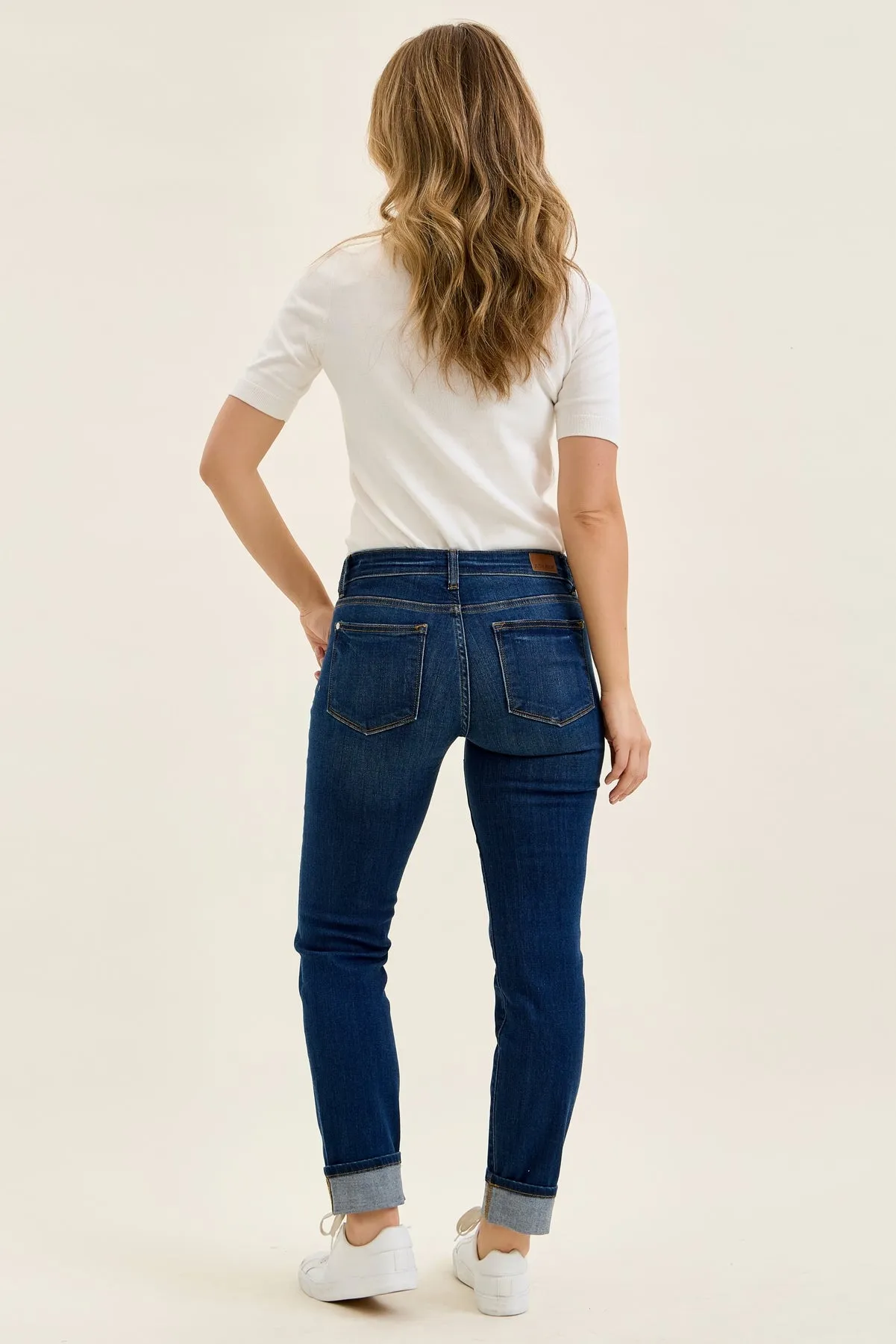 Kimberly Dark Wash Straight Fit Cuff sold by Judy Blue product image thumbnail 4