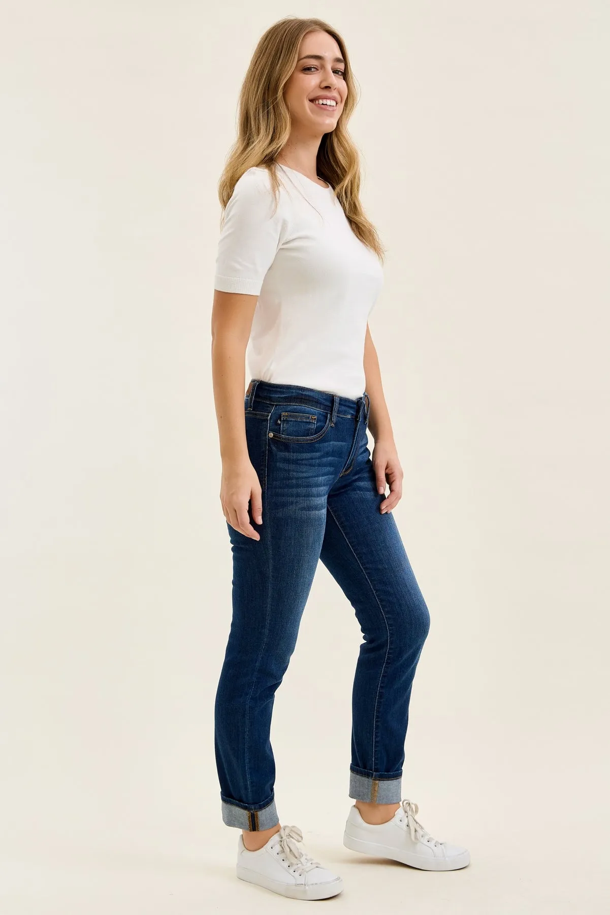 Kimberly Dark Wash Straight Fit Cuff sold by Judy Blue product image thumbnail 2