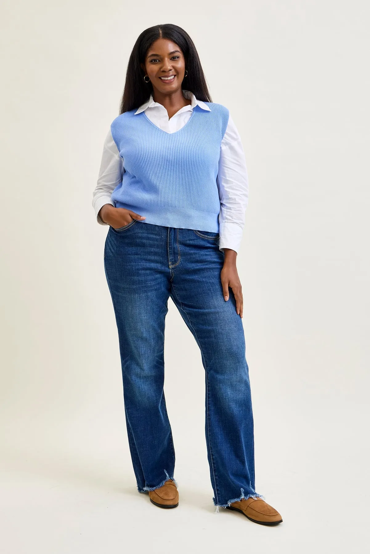 Daisy Non-Distressed Hem Bootcut Jeans - PLUS sold by Judy Blue